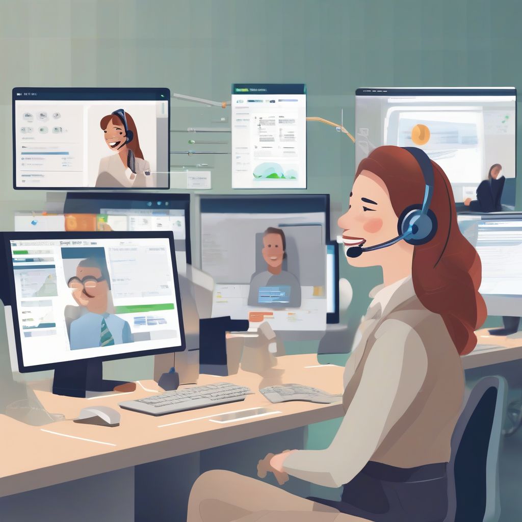 CRM call center agent helping a customer